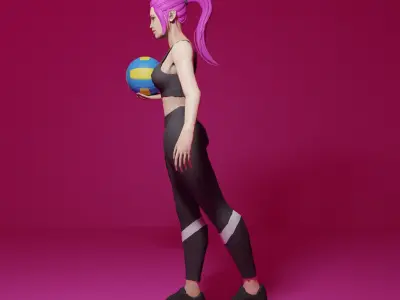 Sport Woman Low-poly 3D model
