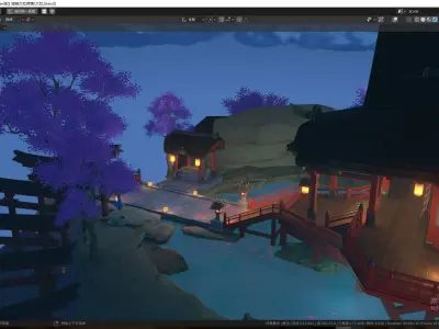 Genshin Impact Scene  Narukami Taisha Shrine at night 3D model