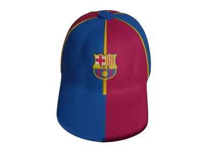 FC Barcelona Cap Low-poly 3D model