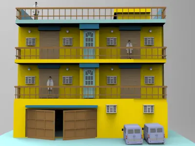 Truck tractor Low-poly 3D model