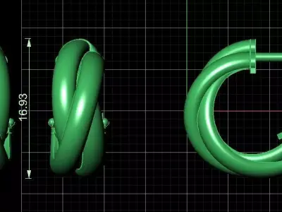 Trinity y earrings 3D print model