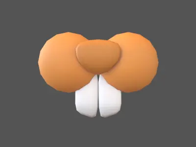 Rabbit Nose v1 003 Low-poly 3D model