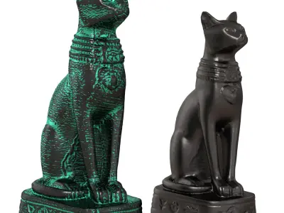 Egyptian Cat Figurine 3D model