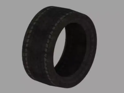car wheel rubber tire 3D model