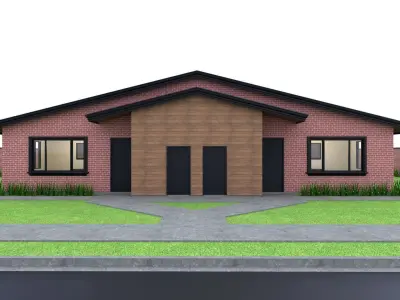 Duplex 2 bed 2 ba architectural model including all CAD plans Low-poly 3D model