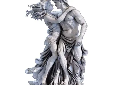 Dancing Man and Woman Sculpture set 793 Low-poly 3D model