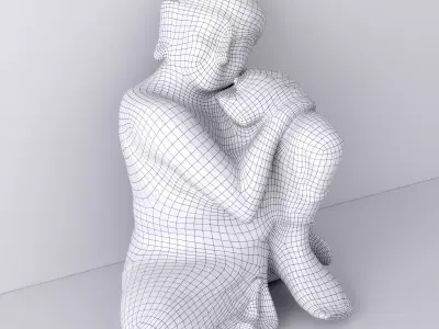 Antique Resting Wooden Buddha 3D model