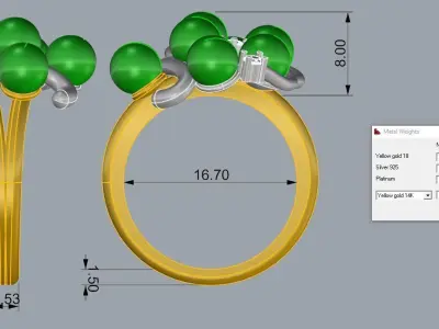 Pearl Ring Gold  3D print model