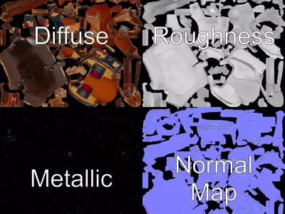 Vintage Patchwork Saddle model pack Low-poly 3D model