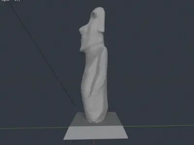 Moai Easter Island Rock Giant Sculpture 3D model