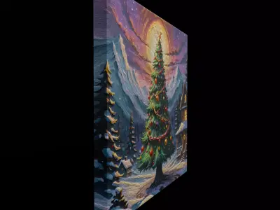 Christmas Tree Painting One Low-poly 3D model