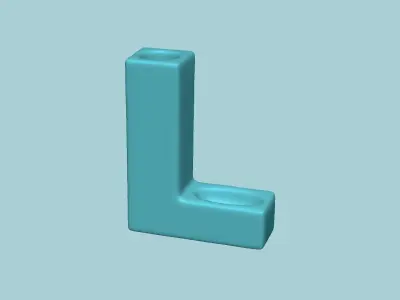 Vase L - Alphabet Vases Collection Letters - STL Printable 3D print model