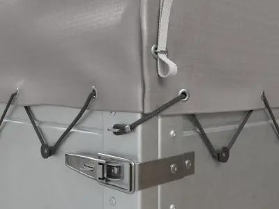 Single axle car trailer with extra walls cover high frame 3D model