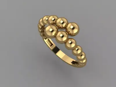 Minimal Bead ring Beaded Ring stl 3D print model