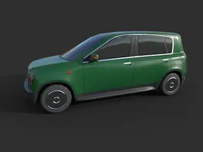 Generic Hatchback 01 Clean Green Low-poly 3D model