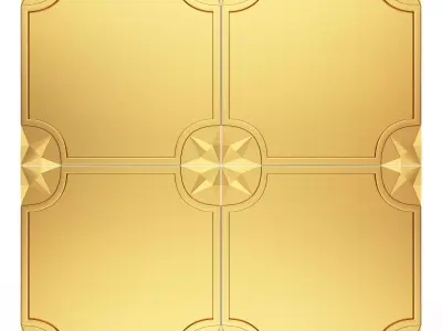 Carved Tile 02 Low-poly 3D model