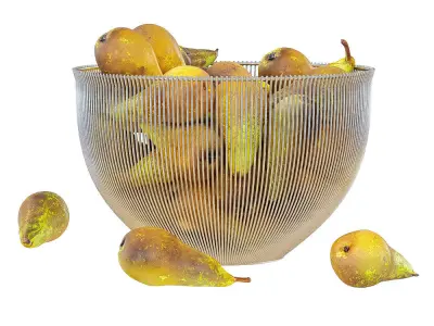 Pear Conference in Decorative Metal Vase 3D model