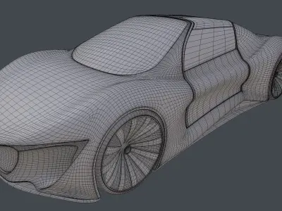 Electric Hybrid Coupe Car 3D model