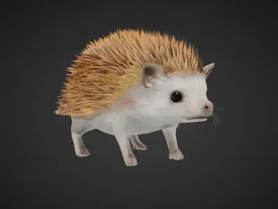 Hegdehog Stylized Yellow 3D Character Low-poly 3D model