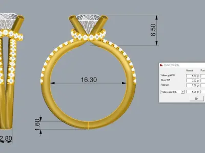 Gold ring  Jewelry 3D print model 3