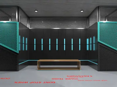 Locker Room 3D model
