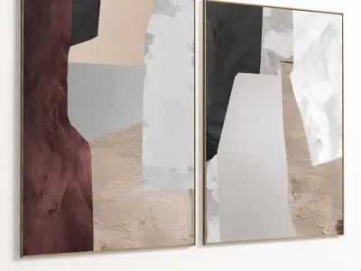 Plaster Two Photo Frame 239 Low-poly 3D model