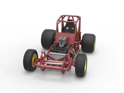 Vintage Sprint car Base Scale 1 to 25 3D print model