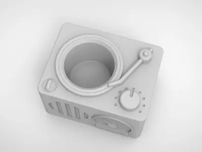 vinyl record player pattern vase 3D print model