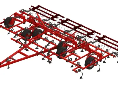 WG 0038 - Field cultivator 8m Low-poly 3D model