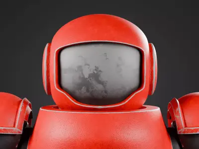 Toon Battle Mech  Red Sentinel 3D model