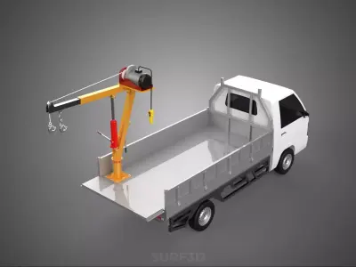 FOLDING TAILGATE BED CRANE HOIST ELECTRIC WINCH PICKUP TRUCK CAR 3D model