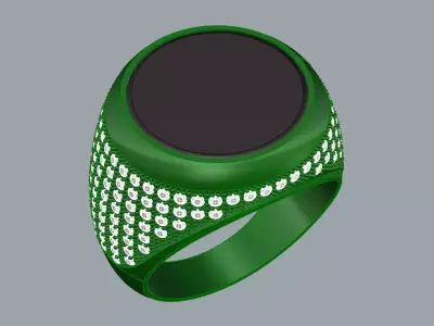 Elegant Mens Ring Jewelry Brand Gold 3D print model