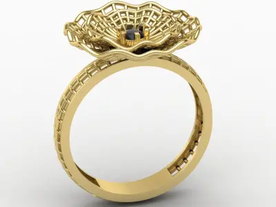Flower fusion ring 05 3D print model