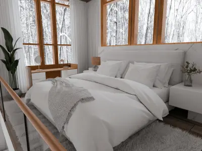 Winter House Blender Scene - DAY 3D model