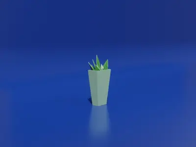 Low Poly Plant origami Free low-poly 3D model