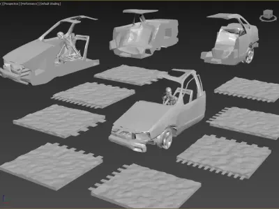 Burnt Down Car N1 Terminator 2 Judgment Day 3D print model