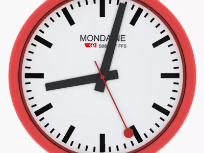Simple Wall Clock Low-poly 3D model