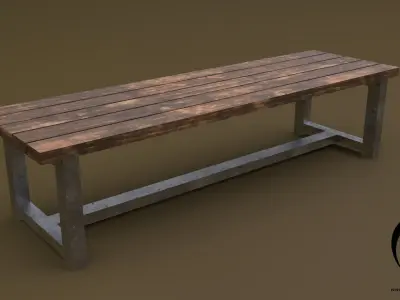 bench 05 4in1 - 4 Texture 1 Model Low-poly 3D model