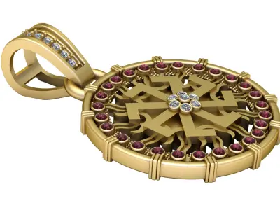 ANTIQUE LUXURY GOLDEN PENDANT 3D PRINTABLE MODEL 3D print model