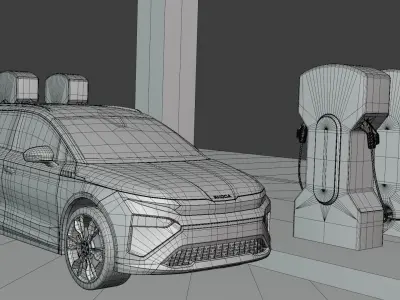 Charger with Elroq and Robovan 3D model