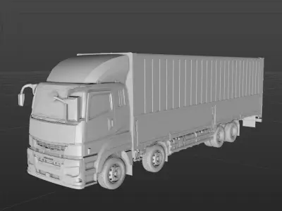 Transportation big trucks Low-poly 3D model