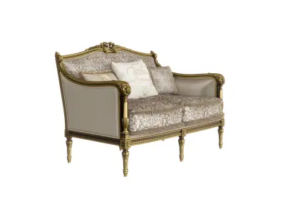 Silver imperial loveseat by Modenese 3D model