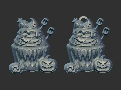 hallowen cup cake decor  3D print model
