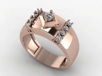 beautyfull men ring for daimonds 3D print model