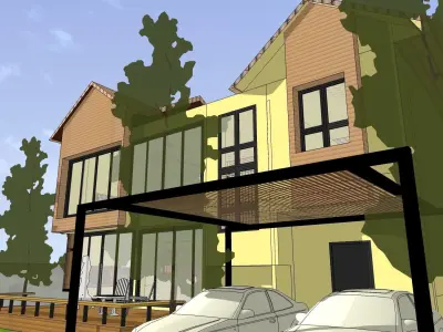 House with pool and garden 3D model