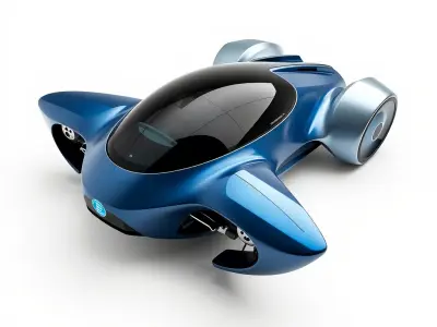 Futuristic Urban Flying Car Pod Model Pack Low-poly 3D model