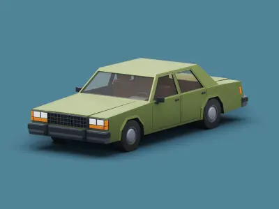Stylized Cartoon City Police Car  Low-poly 3D model