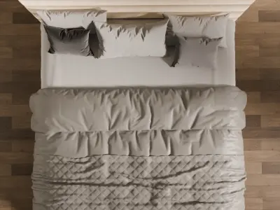 Luxury Tufted Bed Low-poly 3D model