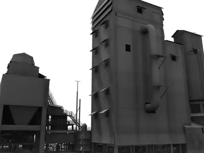 factory mill building 3d model 3D model