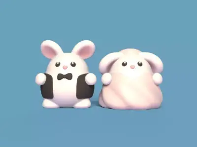 Wedding Topper Bunny 3D print model